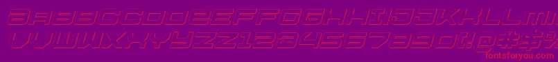 U.S.S.DallasOutlineItalic Font – Red Fonts on Purple Background