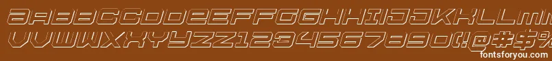 Fonte U.S.S.DallasOutlineItalic – fontes brancas em um fundo marrom
