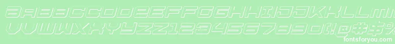 フォントU.S.S.DallasOutlineItalic – 緑の背景に白い文字