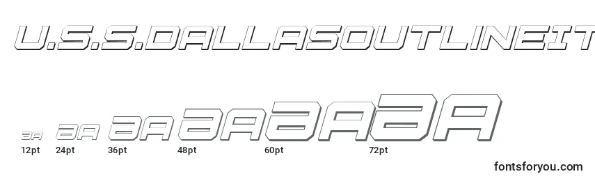 U.S.S.DallasOutlineItalic Font Sizes