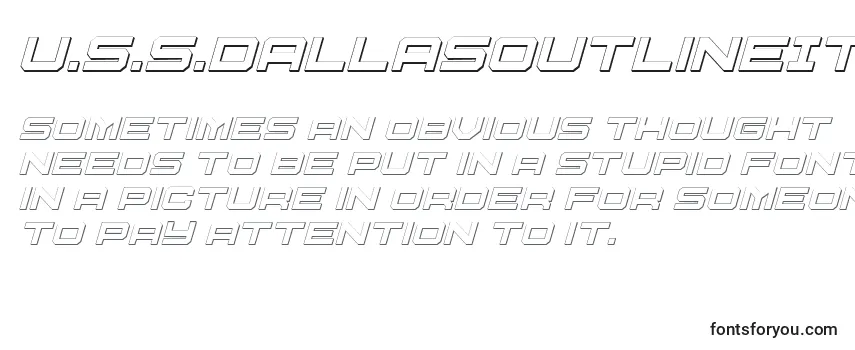U.S.S.DallasOutlineItalic Font
