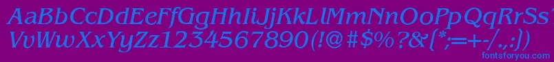 fuente B693RomanItalic – Fuentes Azules Sobre Fondo Morado