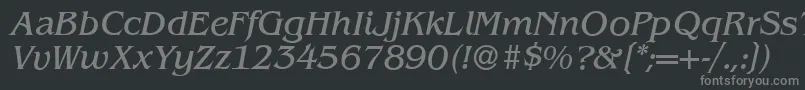 フォントB693RomanItalic – 黒い背景に灰色の文字