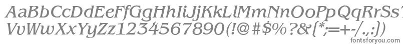 フォントB693RomanItalic – 白い背景に灰色の文字