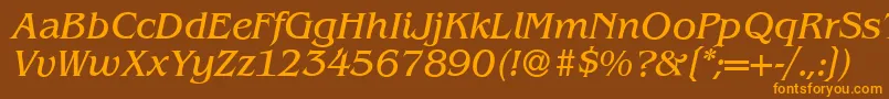 B693RomanItalic Font – Orange Fonts on Brown Background