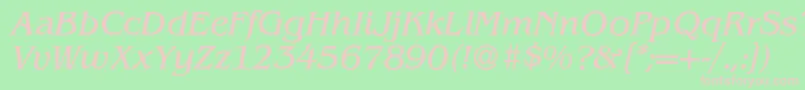 B693RomanItalic Font – Pink Fonts on Green Background