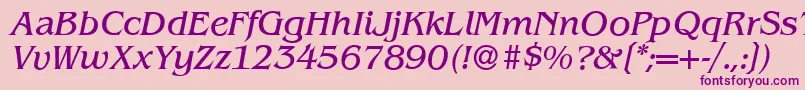 B693RomanItalic Font – Purple Fonts on Pink Background