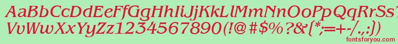 Шрифт B693RomanItalic – красные шрифты на зелёном фоне