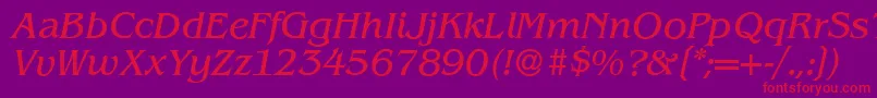 fuente B693RomanItalic – Fuentes Rojas Sobre Fondo Morado