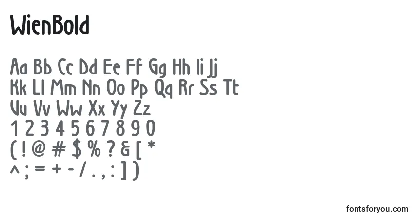 A fonte WienBold – alfabeto, números, caracteres especiais