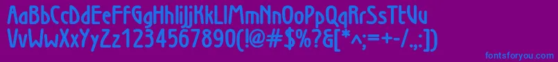 フォントWienBold – 紫色の背景に青い文字