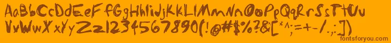 フォントSketchathon – オレンジの背景に茶色のフォント