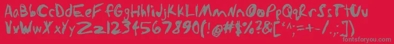 Fonte Sketchathon – fontes cinzas em um fundo vermelho