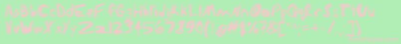 Sketchathon-fontti – vaaleanpunaiset fontit vihreällä taustalla
