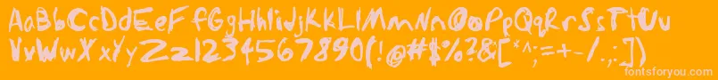 Fonte Sketchathon – fontes rosa em um fundo laranja