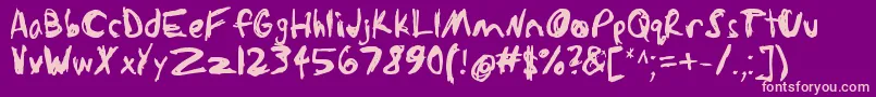 Sketchathon Font – Pink Fonts on Purple Background