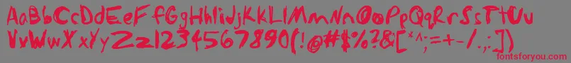Czcionka Sketchathon – czerwone czcionki na szarym tle