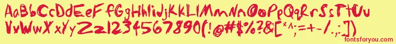 Sketchathon Font – Red Fonts on Yellow Background