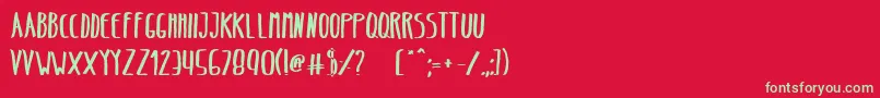 フォントBeltaBold – 赤い背景に緑の文字