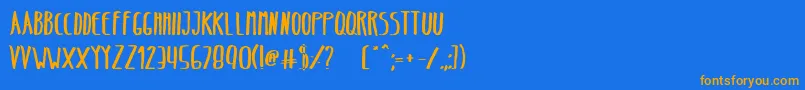 BeltaBold Font – Orange Fonts on Blue Background