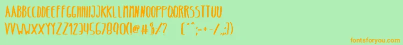 BeltaBold Font – Orange Fonts on Green Background