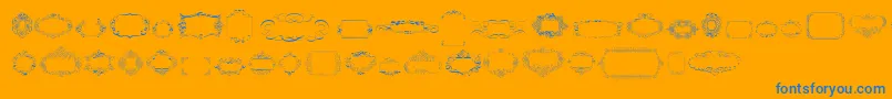 CalligraphicFramesSoftTwo Font – Blue Fonts on Orange Background
