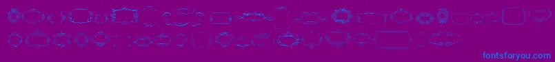 CalligraphicFramesSoftTwo-Schriftart – Blaue Schriften auf violettem Hintergrund
