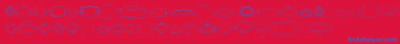 フォントCalligraphicFramesSoftTwo – 赤い背景に青い文字
