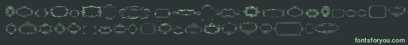 Шрифт CalligraphicFramesSoftTwo – зелёные шрифты на чёрном фоне