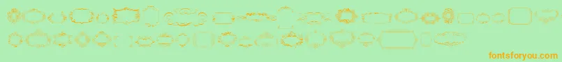 Police CalligraphicFramesSoftTwo – polices orange sur fond vert