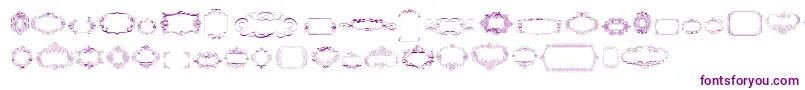 CalligraphicFramesSoftTwo-Schriftart – Violette Schriften auf weißem Hintergrund