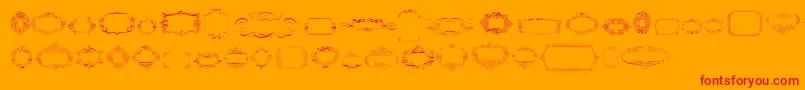 CalligraphicFramesSoftTwo-Schriftart – Rote Schriften auf orangefarbenem Hintergrund