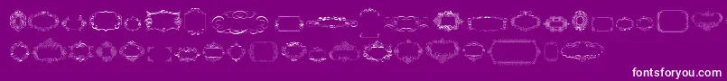 Czcionka CalligraphicFramesSoftTwo – białe czcionki na fioletowym tle