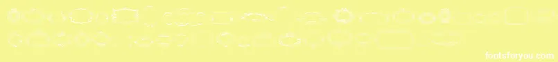 Fonte CalligraphicFramesSoftTwo – fontes brancas em um fundo amarelo