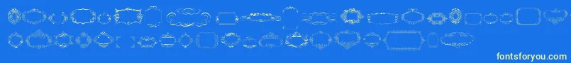 CalligraphicFramesSoftTwo Font – Yellow Fonts on Blue Background