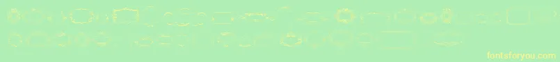 Fonte CalligraphicFramesSoftTwo – fontes amarelas em um fundo verde