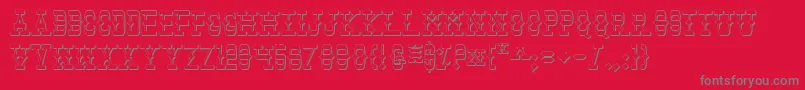 フォントTombstoneShadow – 赤い背景に灰色の文字