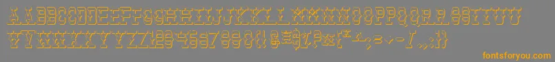 TombstoneShadow-Schriftart – Orangefarbene Schriften auf grauem Hintergrund
