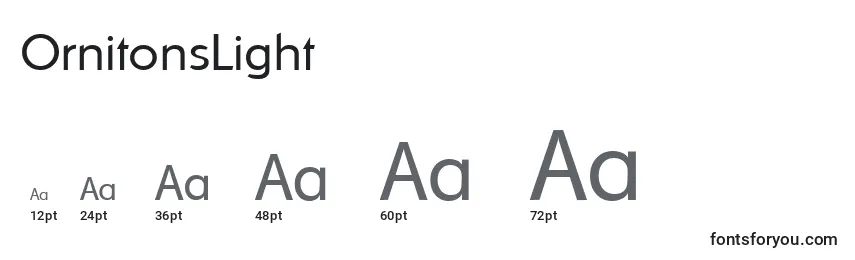 OrnitonsLight Font Sizes
