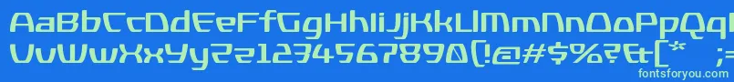 KompressorBoldフォントについての詳細 フォントKompressorBold – 青い背景に緑のフォント