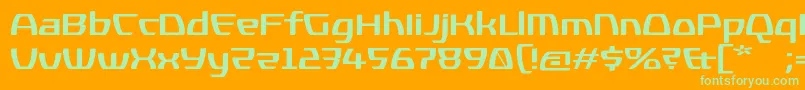 KompressorBold Font – Green Fonts on Orange Background