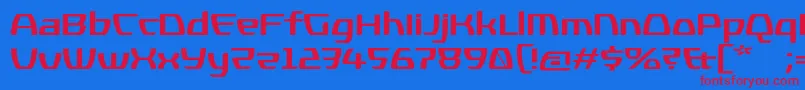 KompressorBold Font – Red Fonts on Blue Background