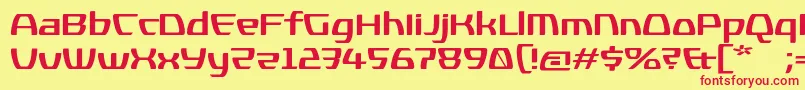 KompressorBold-Schriftart – Rote Schriften auf gelbem Hintergrund