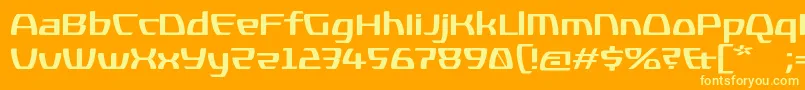 KompressorBold Font – Yellow Fonts on Orange Background