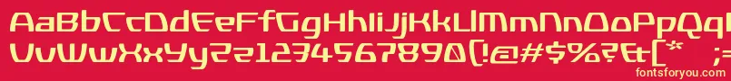 フォントKompressorBold – 黄色の文字、赤い背景