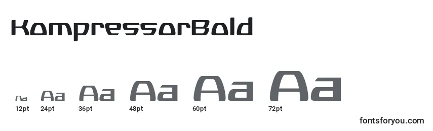 Размеры шрифта KompressorBold