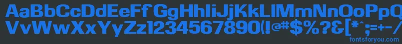 Kasseultraflf-fontti – siniset fontit mustalla taustalla