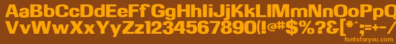 Kasseultraflf-fontti – oranssit fontit ruskealla taustalla