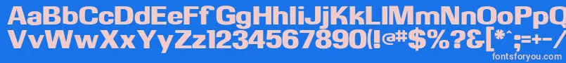 Kasseultraflf Font – Pink Fonts on Blue Background