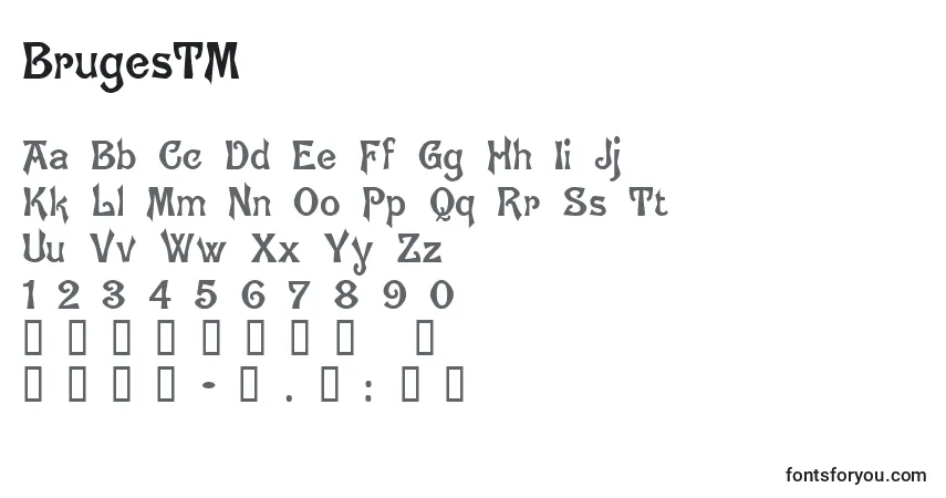 A fonte BrugesTM – alfabeto, números, caracteres especiais